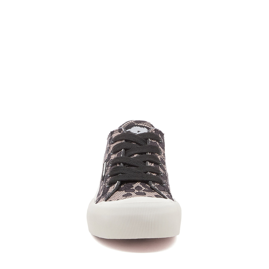Jazzin Plus Black Floral Lace Trainers