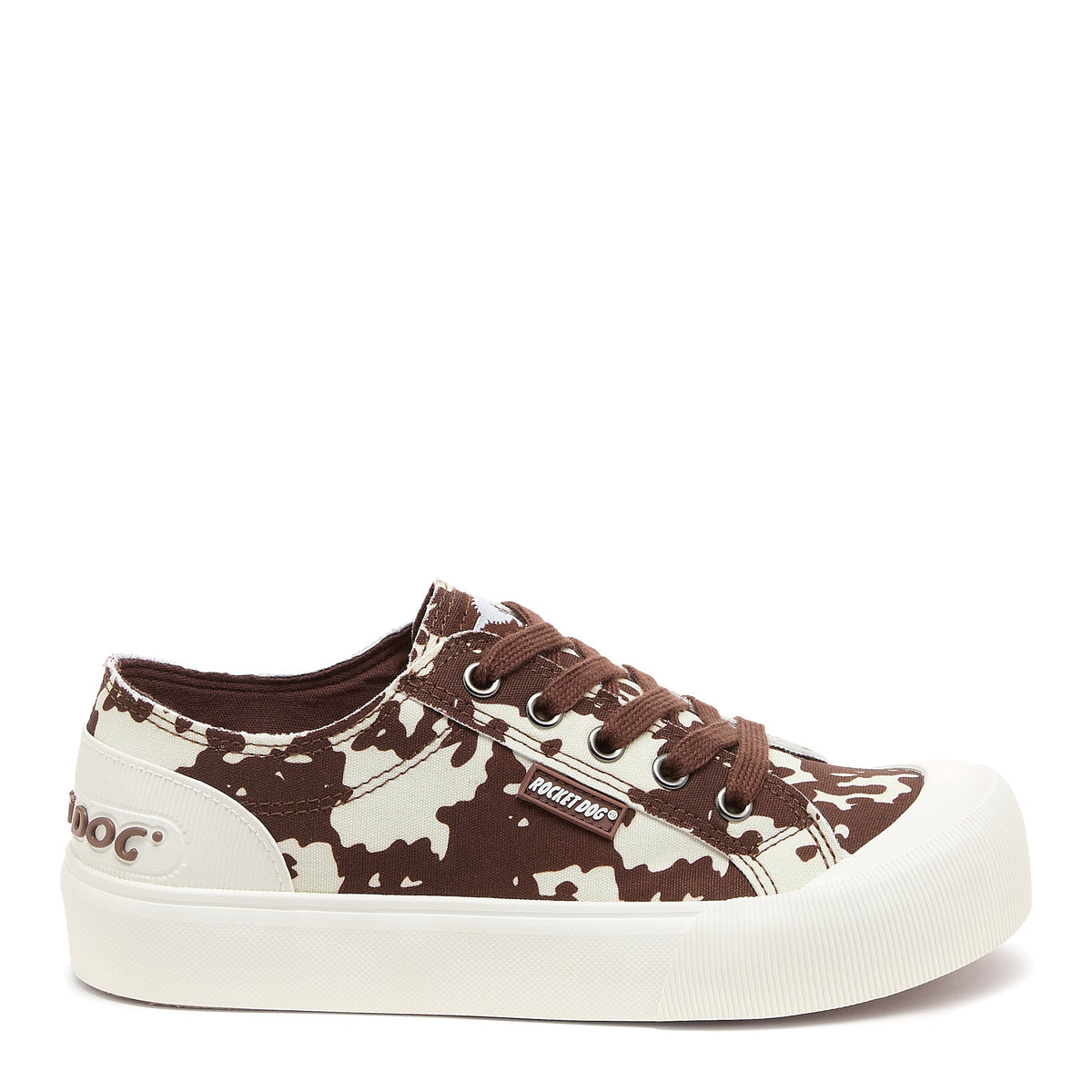 Jazzin Plus Brown Cow Print Trainers