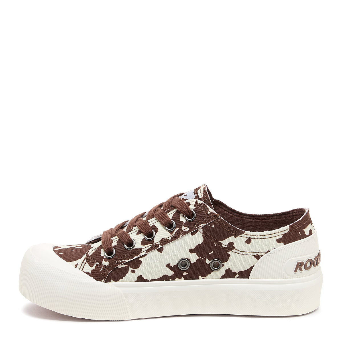 Jazzin Plus Brown Cow Print Trainers