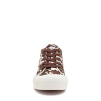 Jazzin Plus Brown Cow Print Trainers