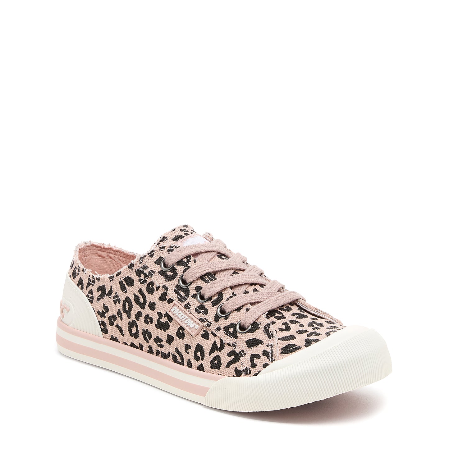 Jazzin Light Pink Leopard Print Trainers