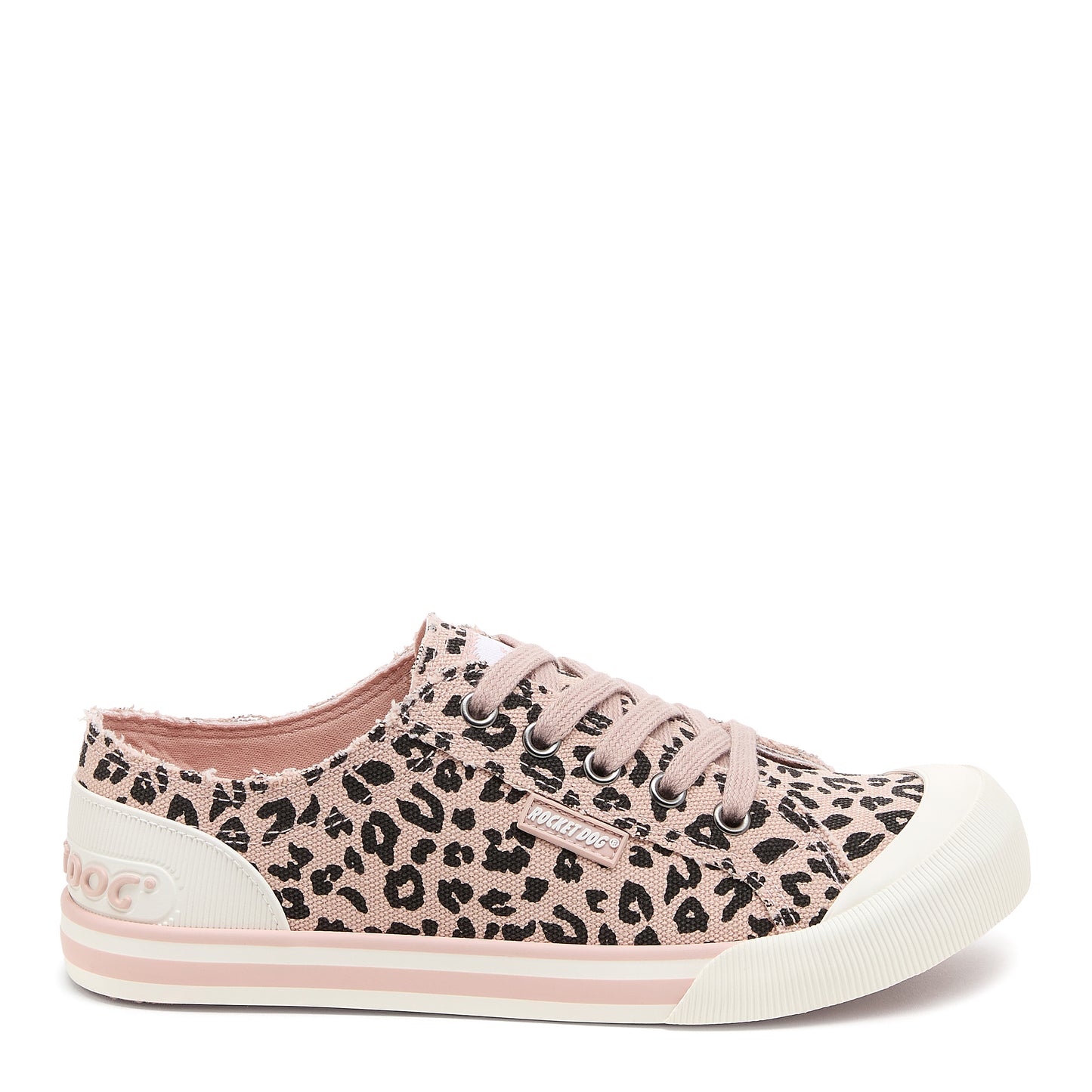Jazzin Light Pink Leopard Print Trainers