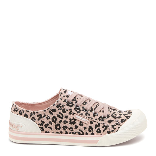 Jazzin Light Pink Leopard Print Trainers