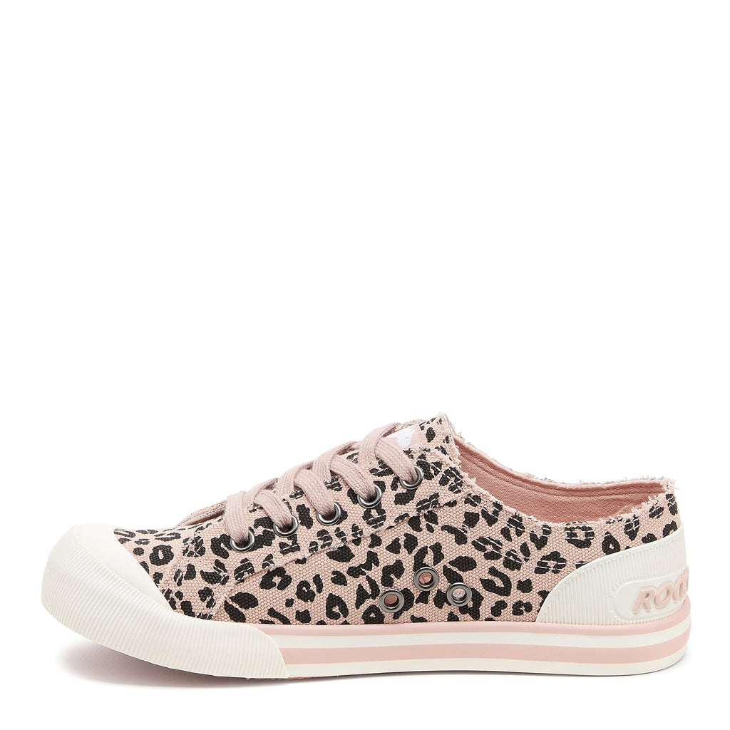 Jazzin Light Pink Leopard Print Trainers