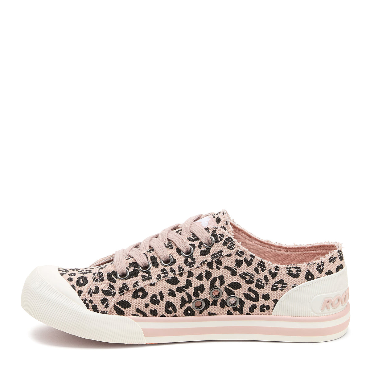 Jazzin Light Pink Leopard Print Trainers