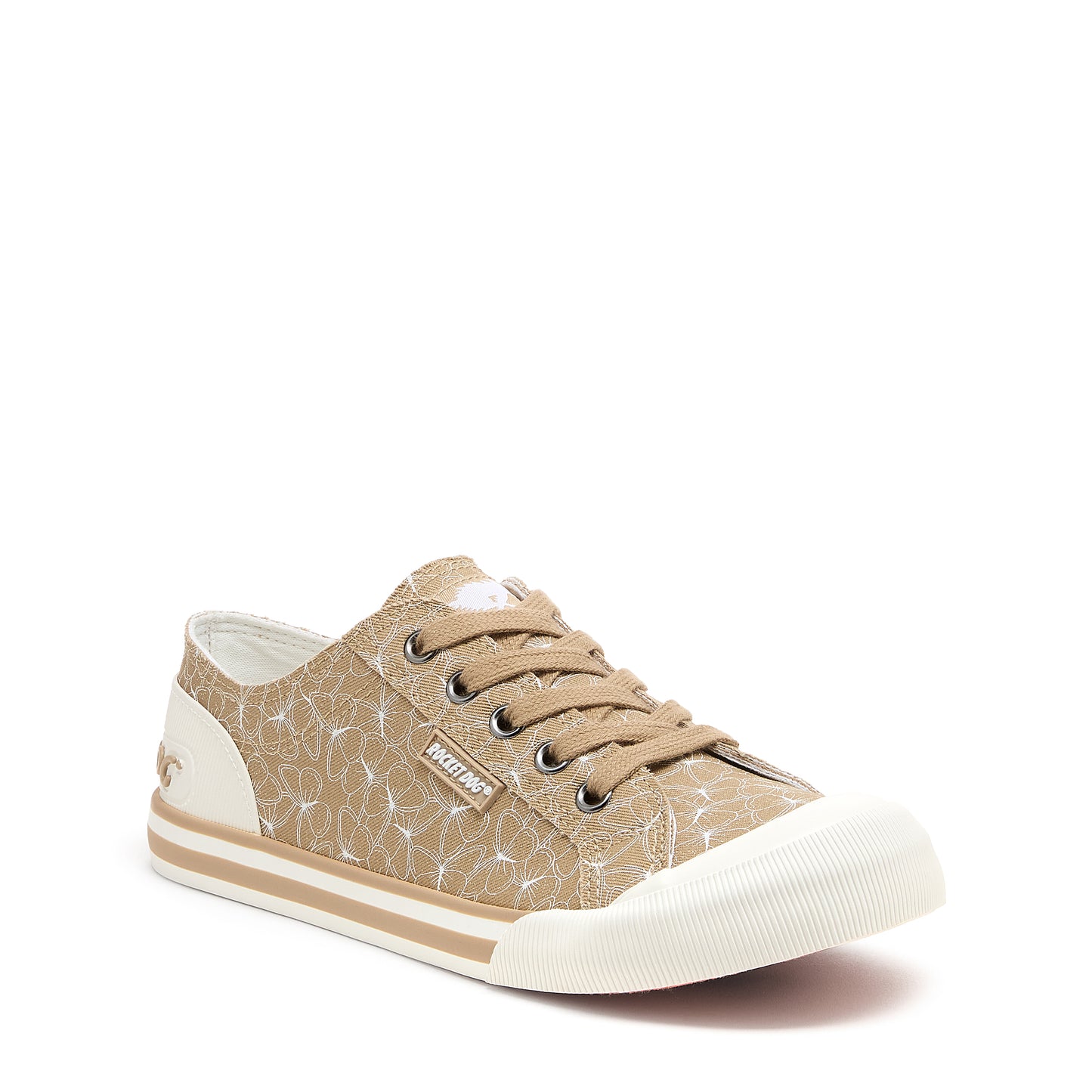 Jazzin Tan Geometric Print Trainers