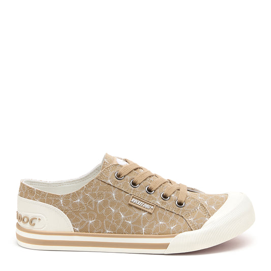 Jazzin Tan Geometric Print Trainers