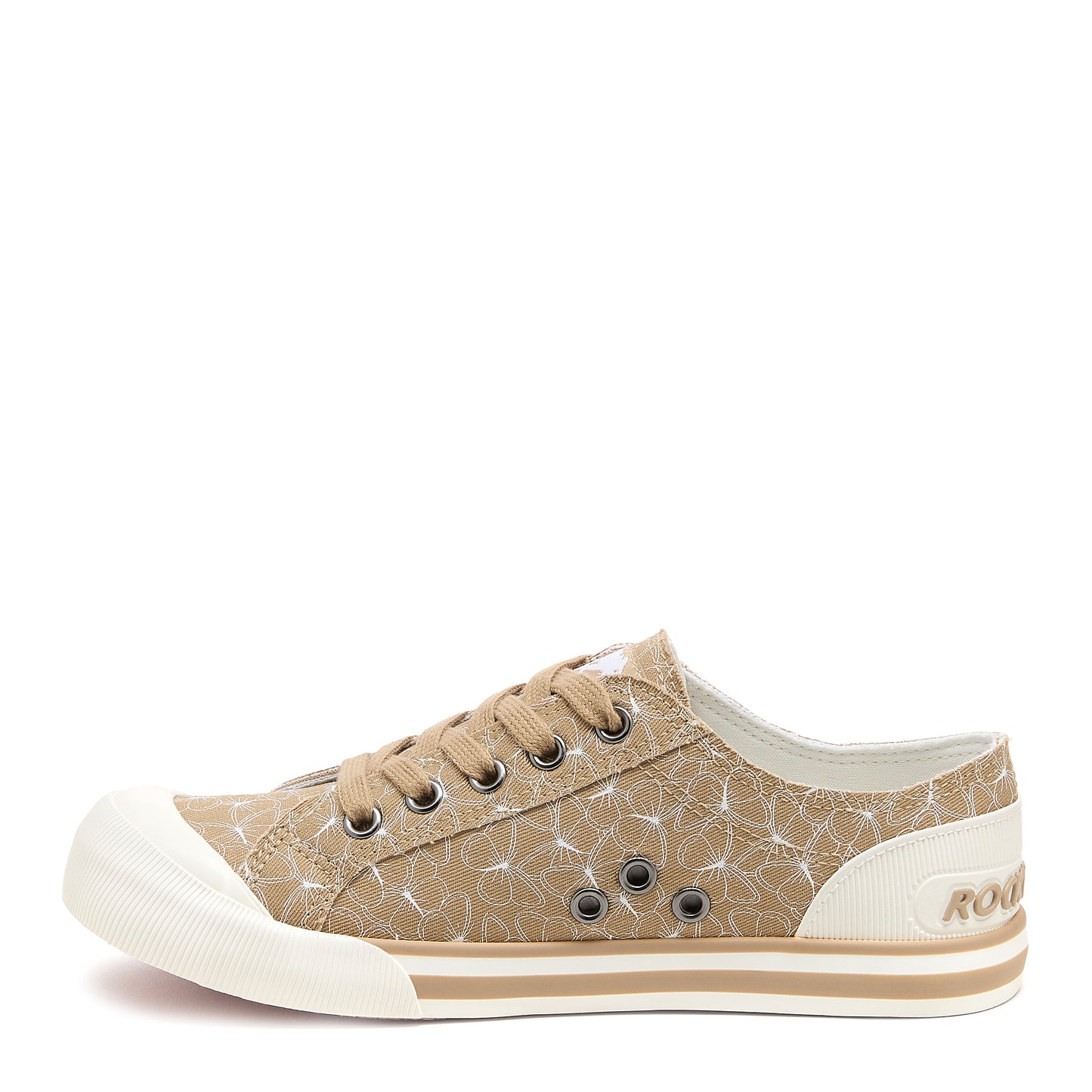 Jazzin Tan Geometric Print Trainers
