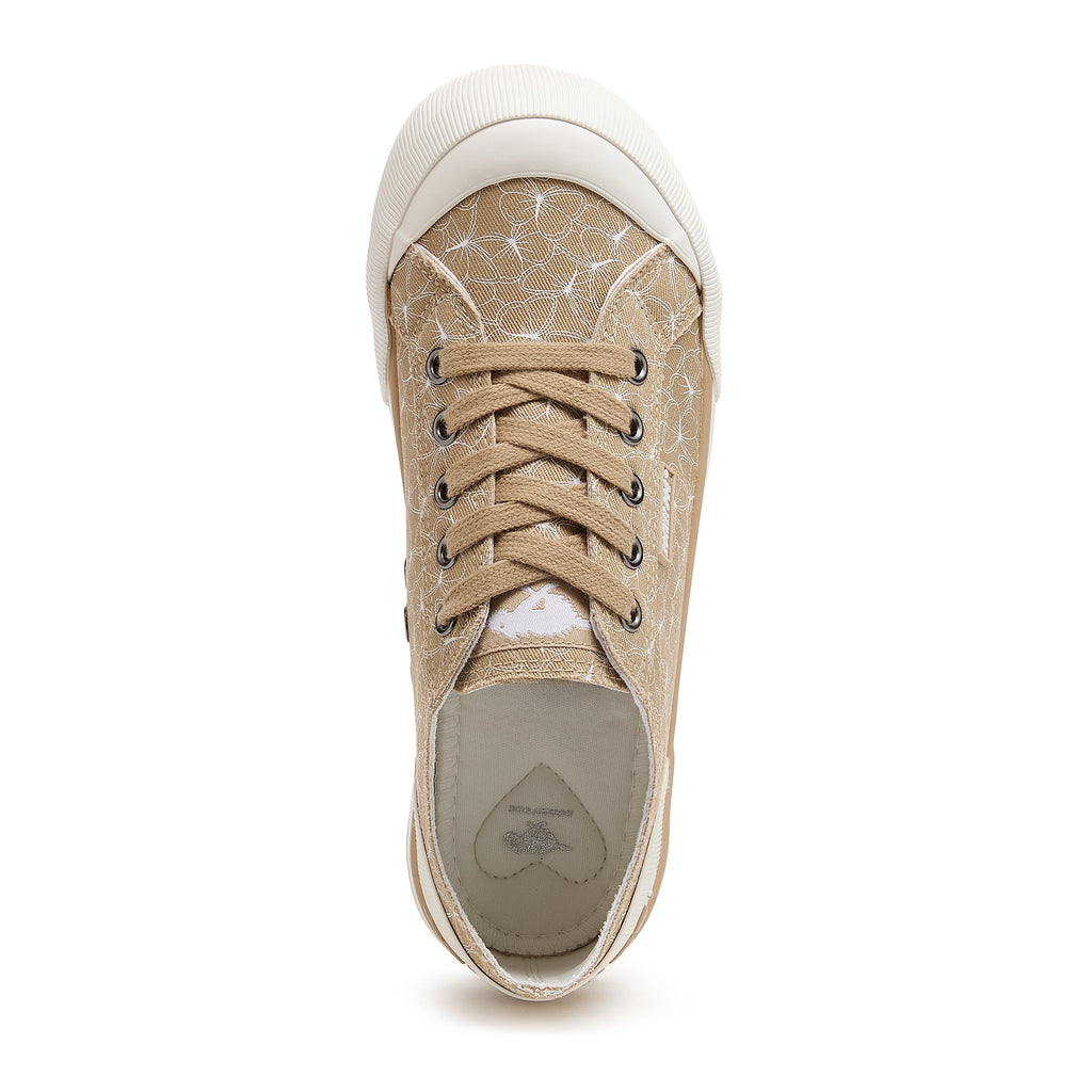 Jazzin Tan Geometric Print Trainers