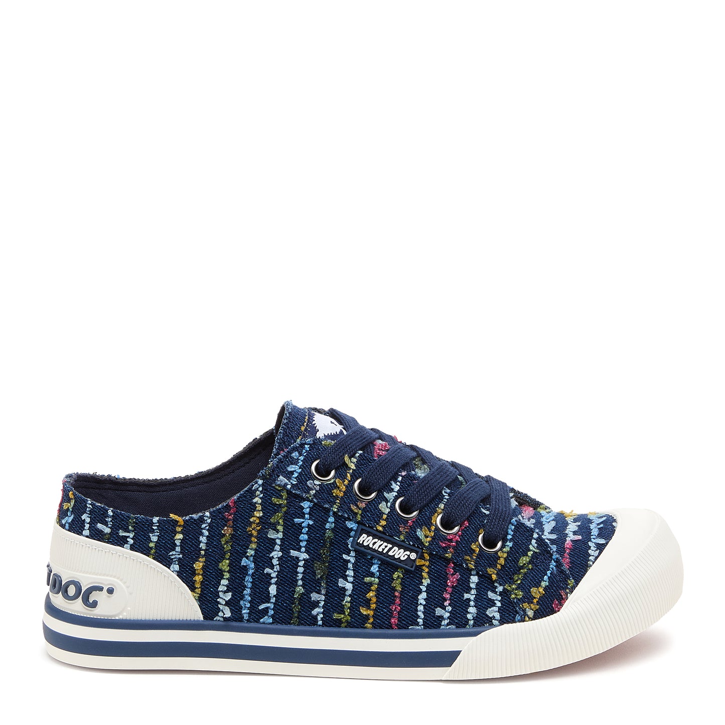 Jazzin Navy Multi Canvas Trainers