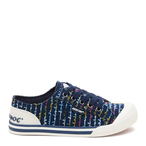 Jazzin Navy Multi Canvas Trainers