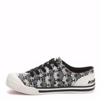 Jazzin Black Grey Floral Trainers