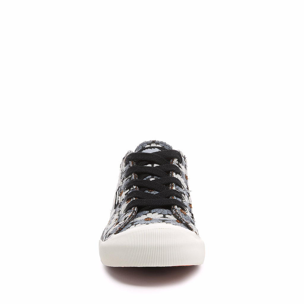 Jazzin Black Grey Floral Trainers