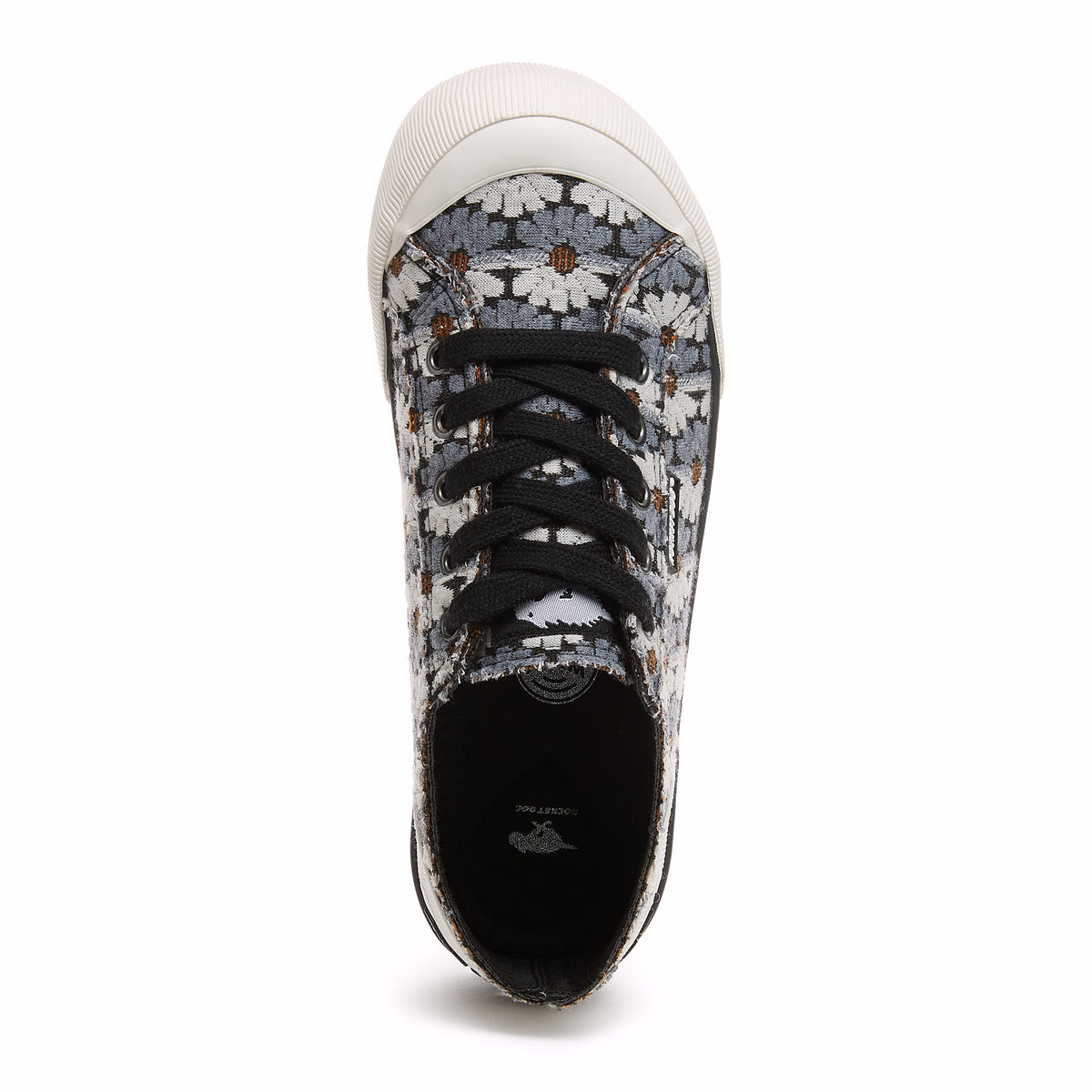 Jazzin Black Grey Floral Trainers