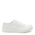 Side view of the Rocket Dog Jazzin Sport all white trainer, white upper and white sole