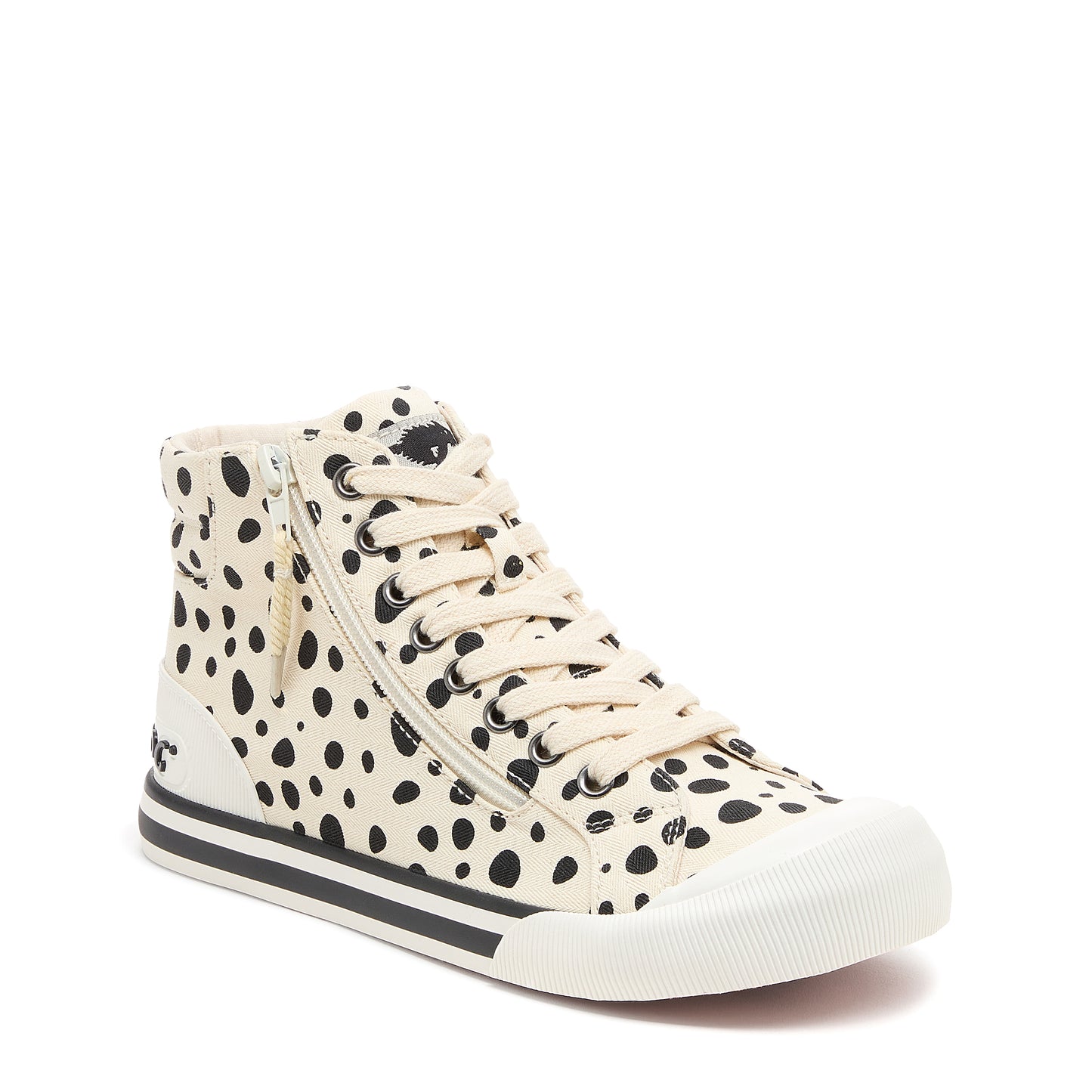 Jazzin Off White Spotty High-top Trainers