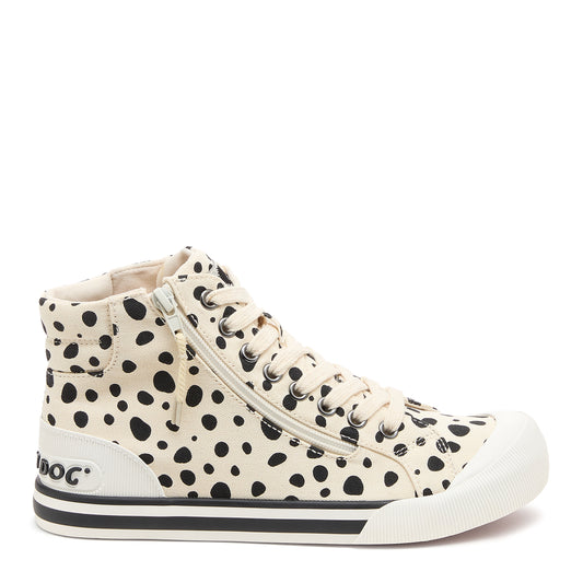 Jazzin Off White Spotty High-top Trainers
