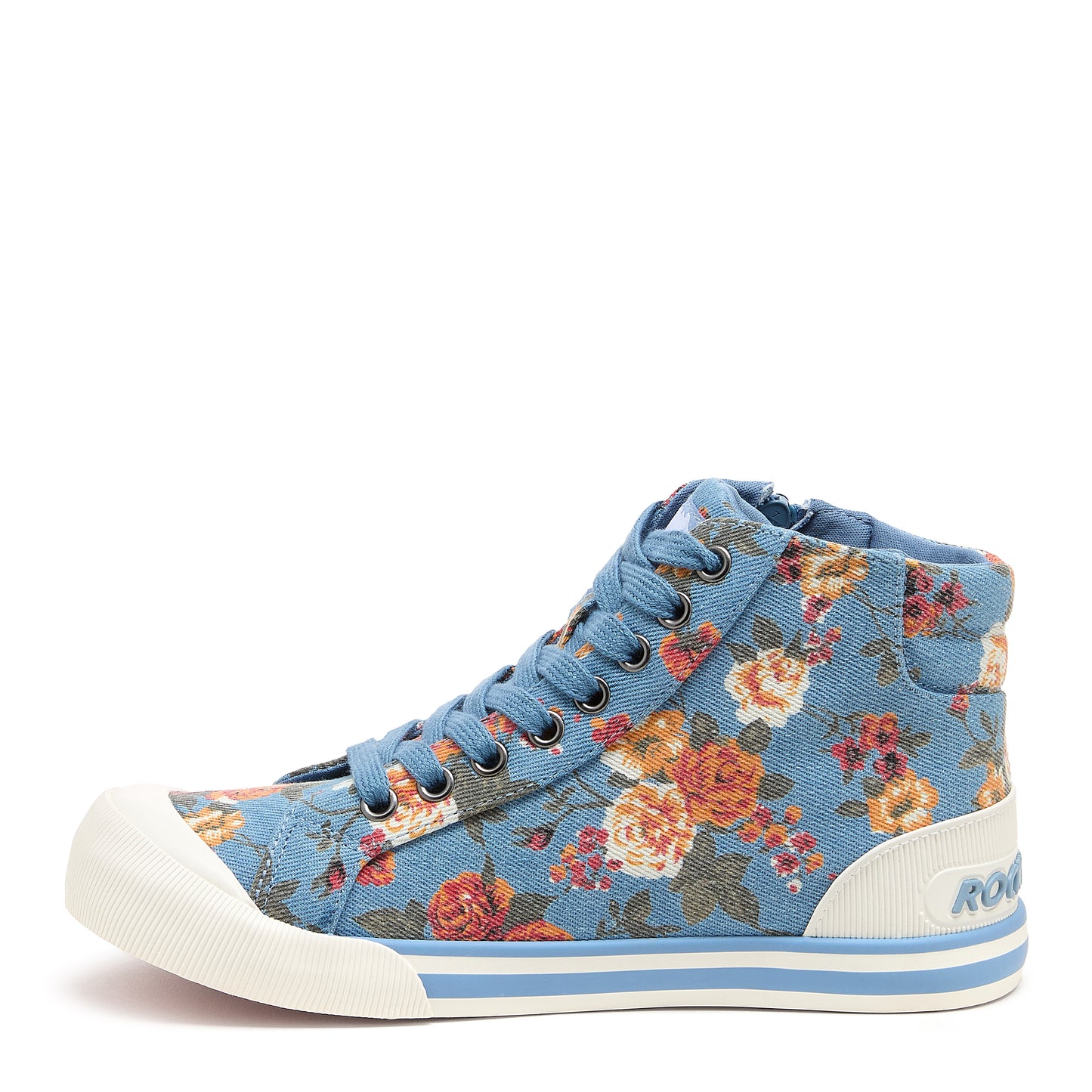 Jazzin Blue Floral Print High-top Trainers