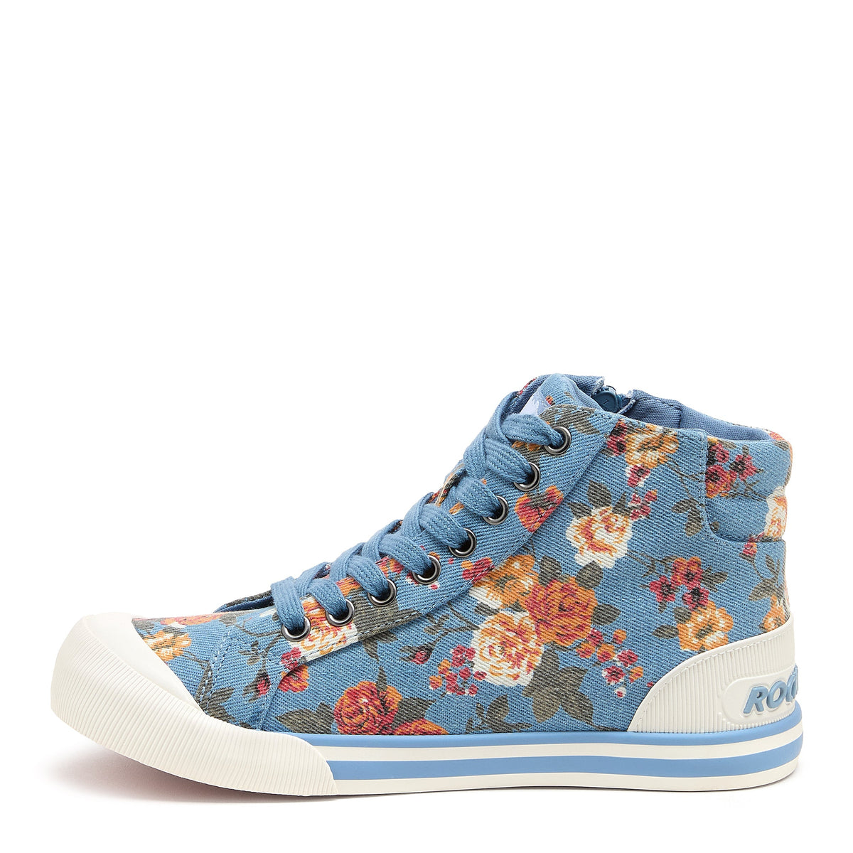 Jazzin Blue Floral Print High-top Trainers