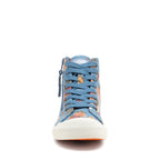 Jazzin Blue Floral Print High-top Trainers