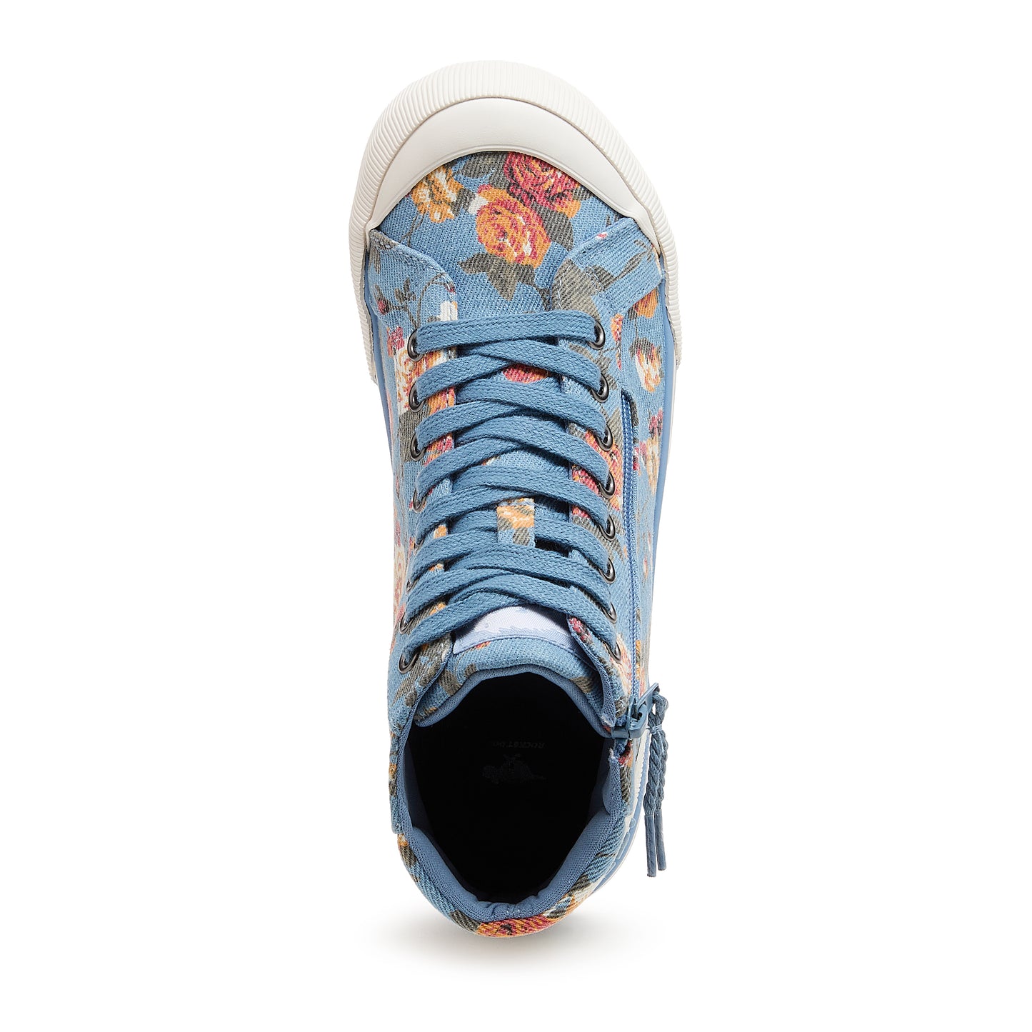 Jazzin Blue Floral Print High-top Trainers