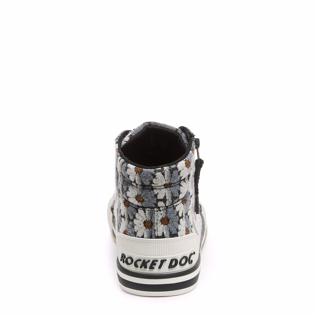 Jazzin Black Grey Floral High-top Trainers
