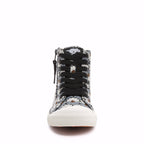Jazzin Black Grey Floral High-top Trainers