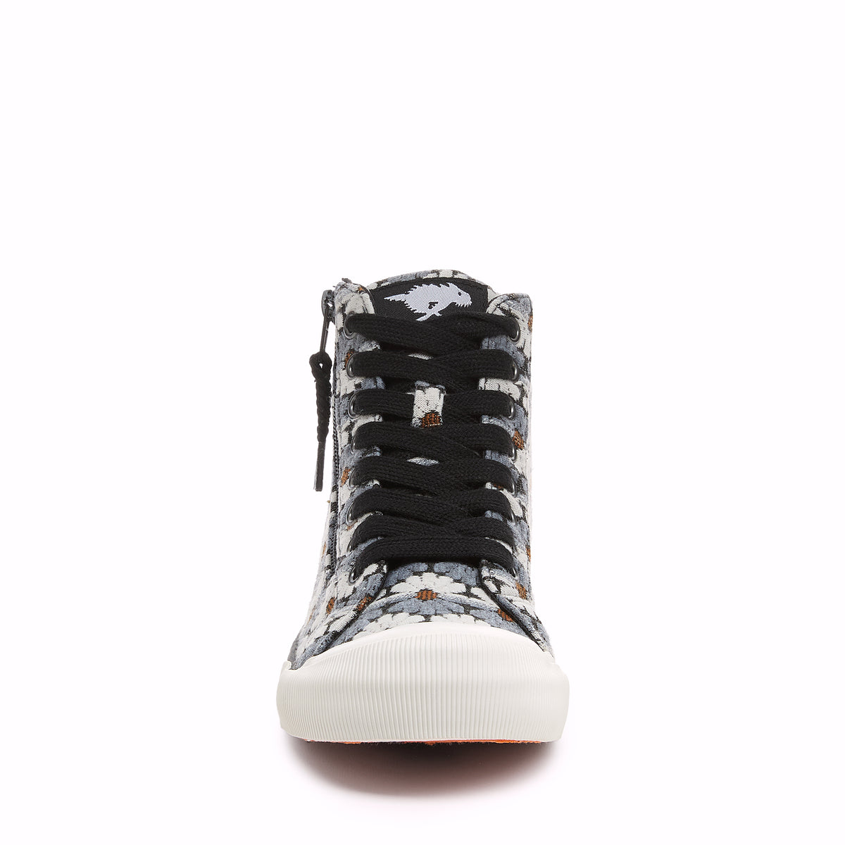 Jazzin Black Grey Floral High-top Trainers
