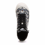 Jazzin Black Grey Floral High-top Trainers