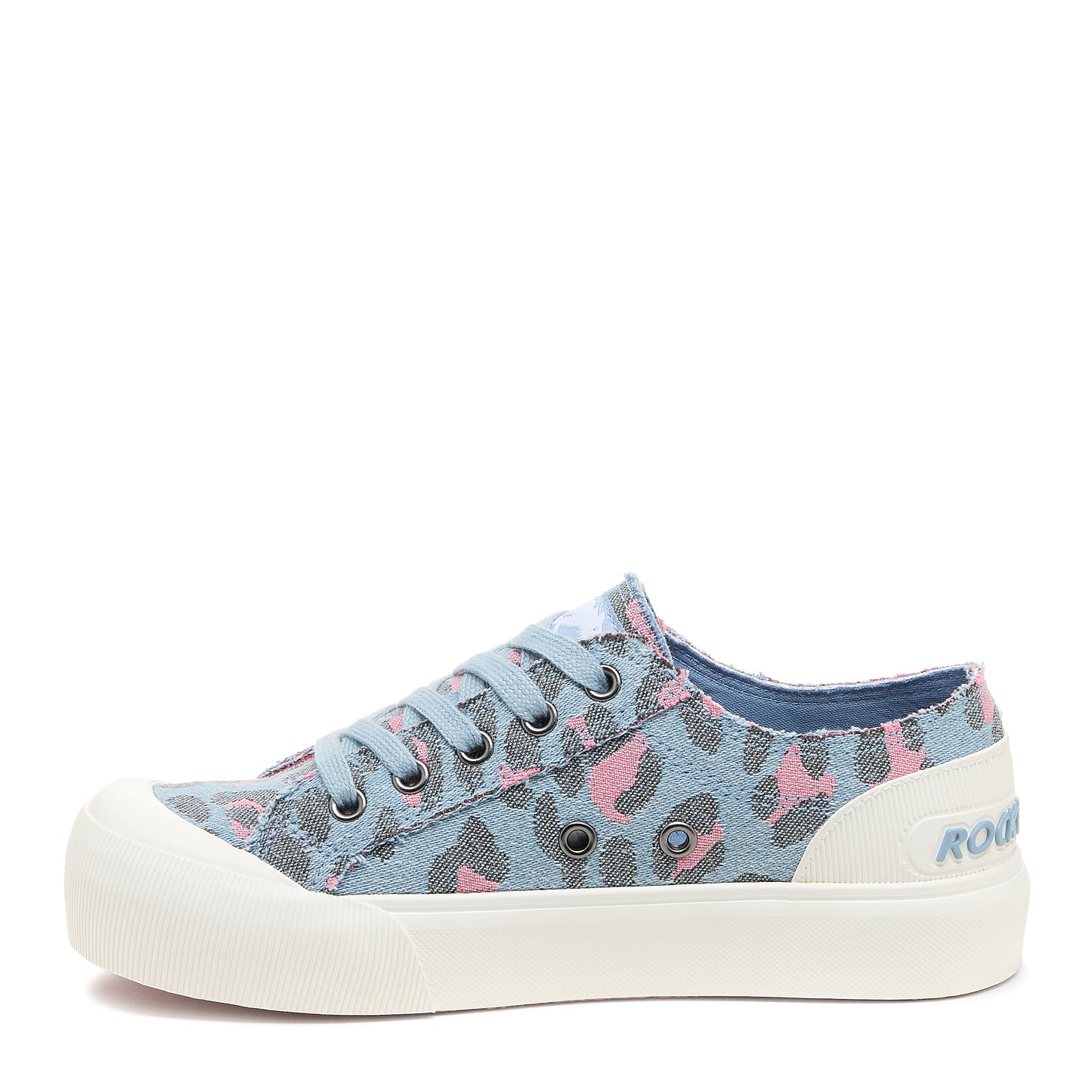 Jazzin Plus Light Blue Leopard Print Trainers