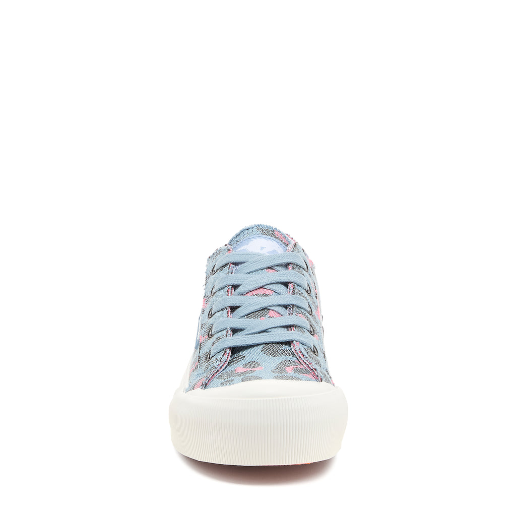 Jazzin Plus Light Blue Leopard Print Trainers