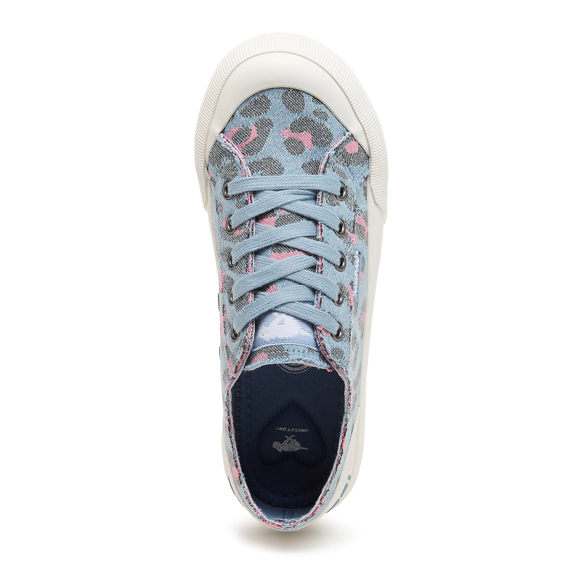 Jazzin Plus Light Blue Leopard Print Trainers