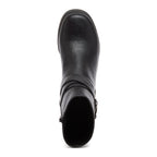 Jimmy Black Boots black boots top view showing rounded toe, ankle opening and side zip detail