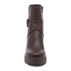 Jimmy Brown Boots dark brown boots front view with crossed strap detail