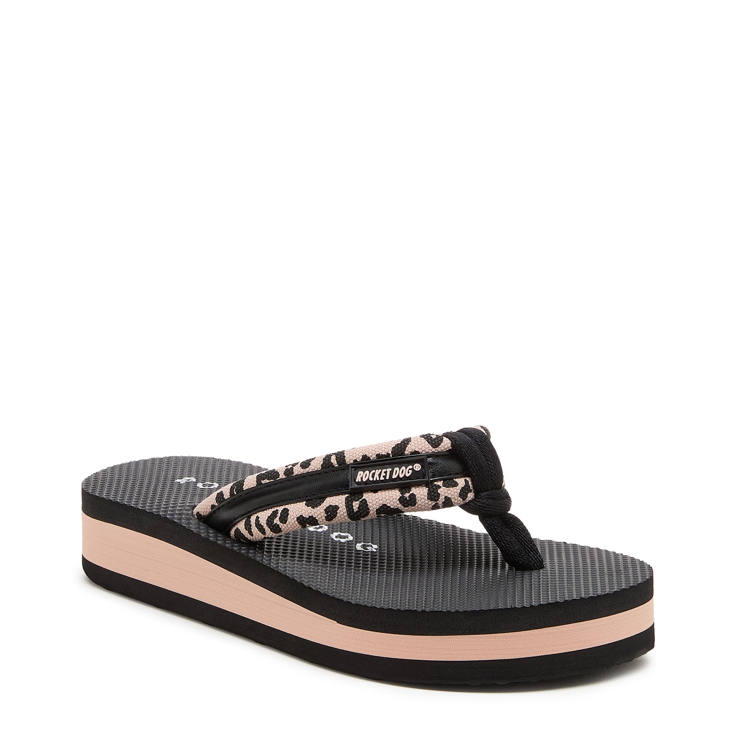 Monica Light Pink Leopard Print Flip-Flops