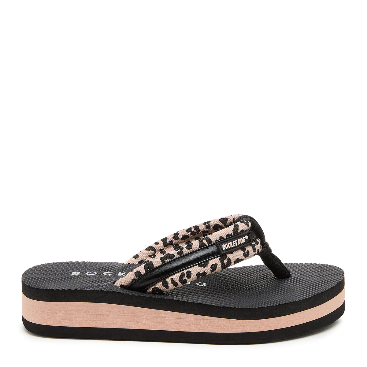 Monica Light Leopard Print Flip Flops