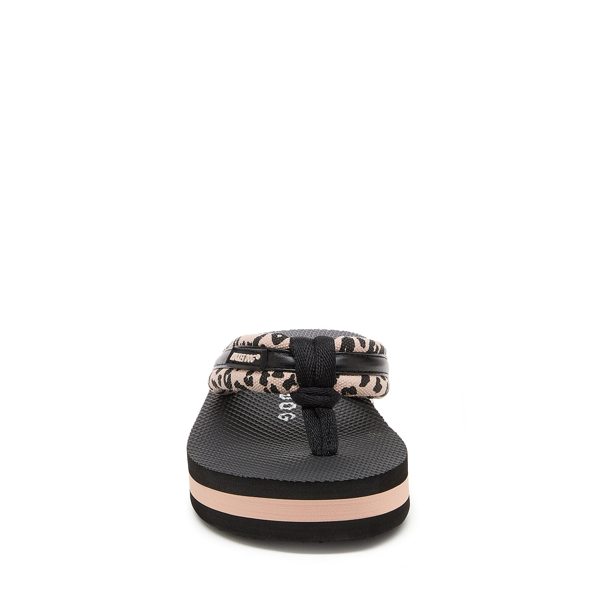 Monica Light Pink Leopard Print Flip-Flops