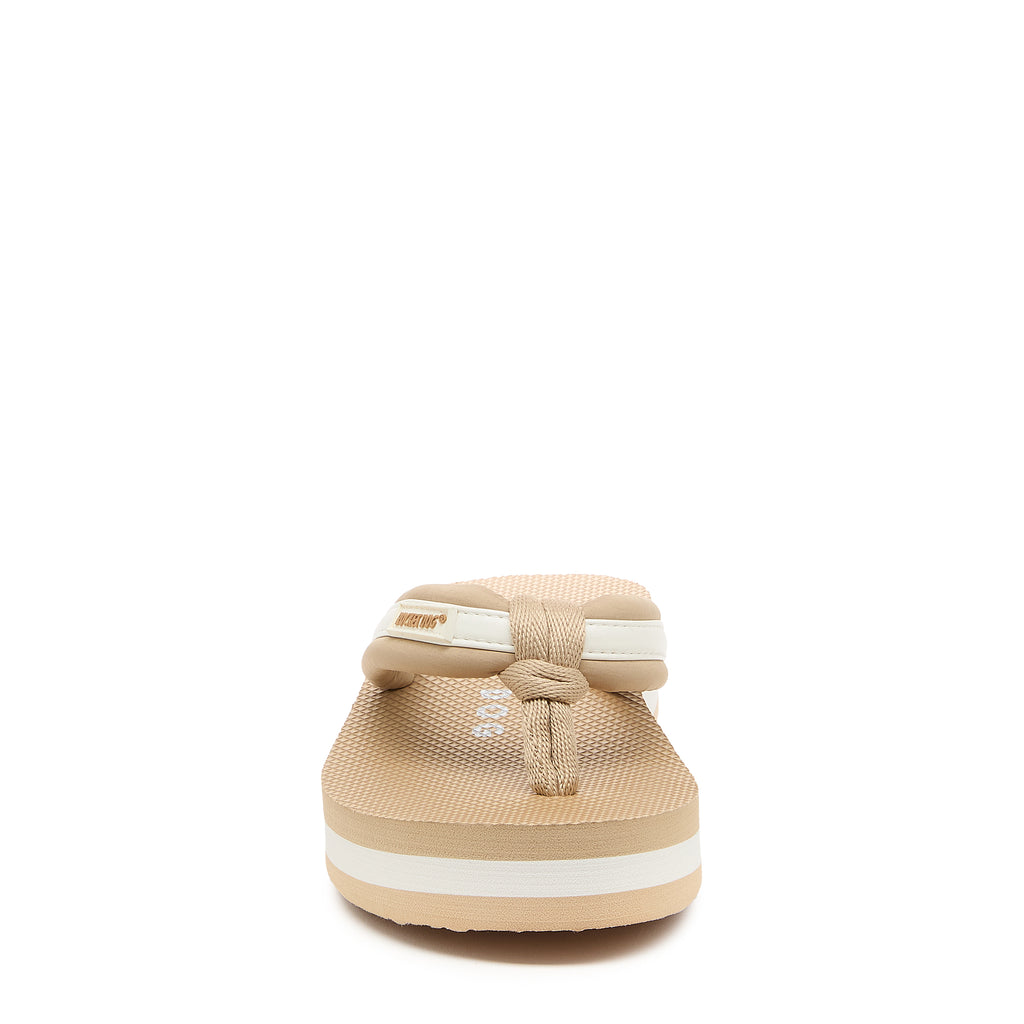 Toe view of the Monica tan flip flop