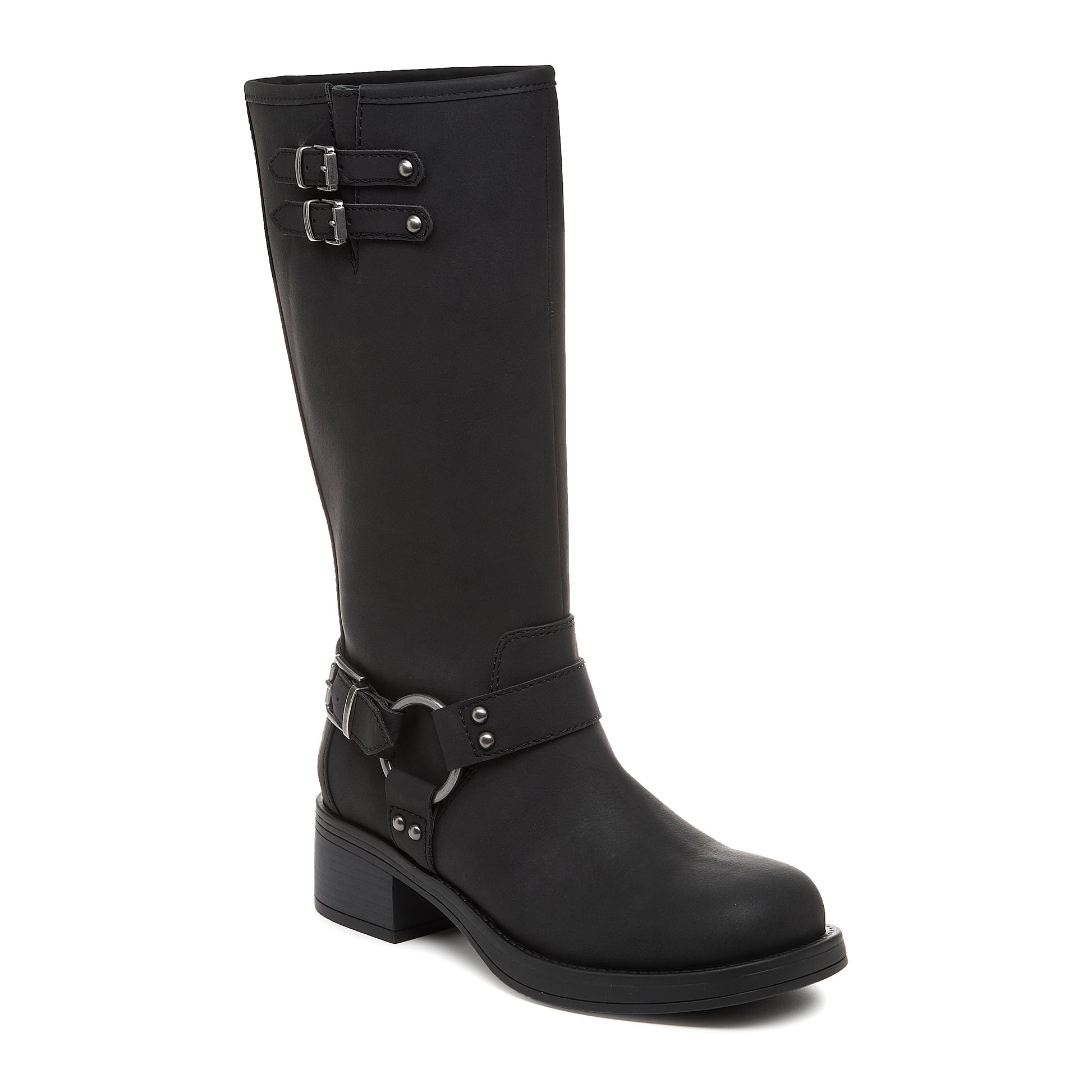 Tall Black Buckle Boots Black Mathilde High Leather Boot With Buckles