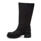 Nash Black Tall Biker Boots
