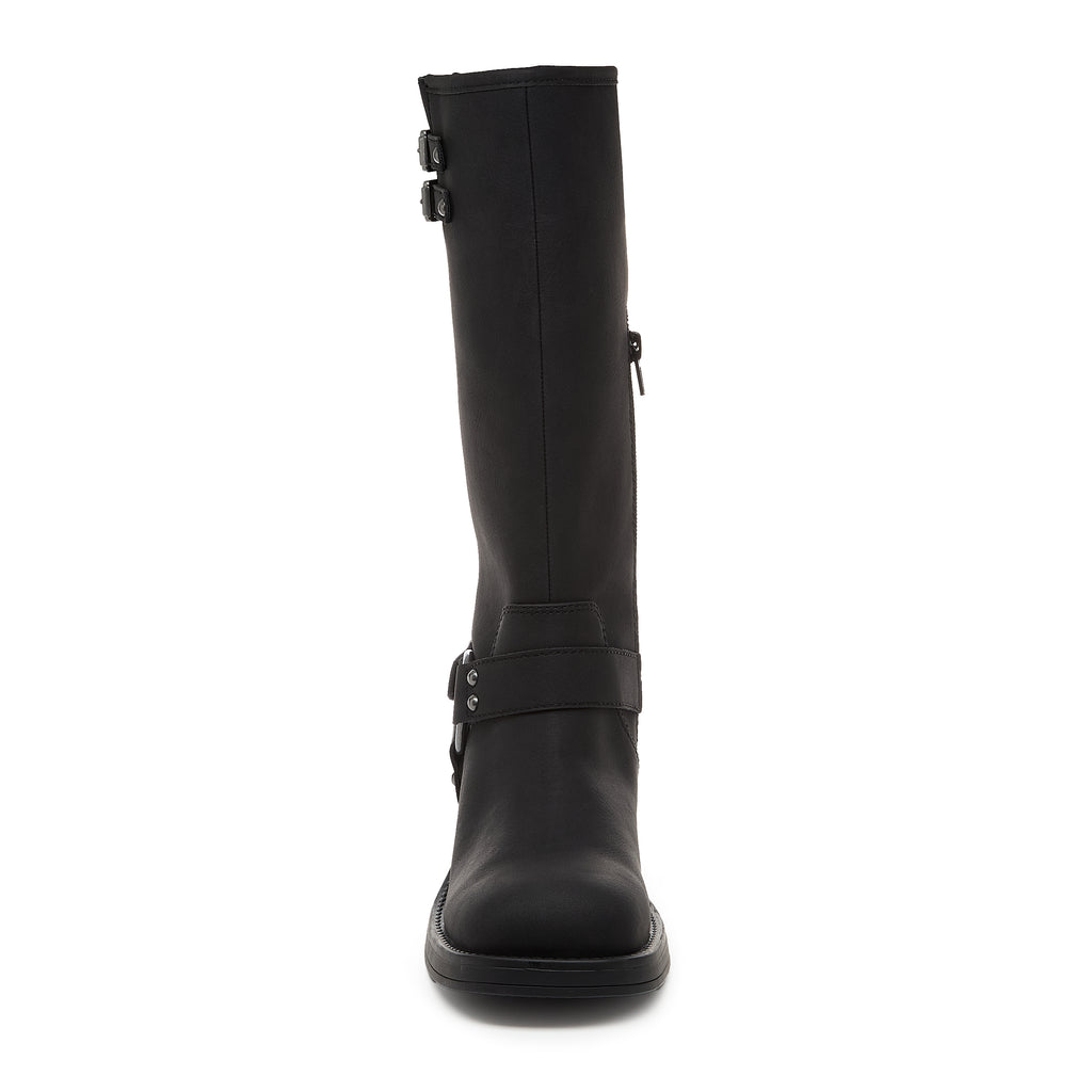 Nash Black Tall Biker Boots