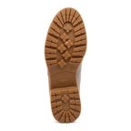 Niche Brown Cuffed Boots sole view showing brown treaded sole and Rocket Dog logo detail