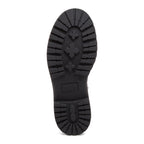 Prima Black Combat Boots in black, sole view showing deep tread pattern and Rocket Dog logo