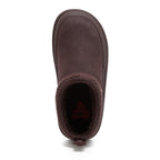 Relax Chocolate Mule Slippers dark brown casuals top view showing the open mule shape, rounded toe and braided collar trim