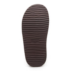 Relax Chocolate Mule Slippers dark brown casuals outsole view showing the dark brown ridged tread and Rocket Dog logo detail
