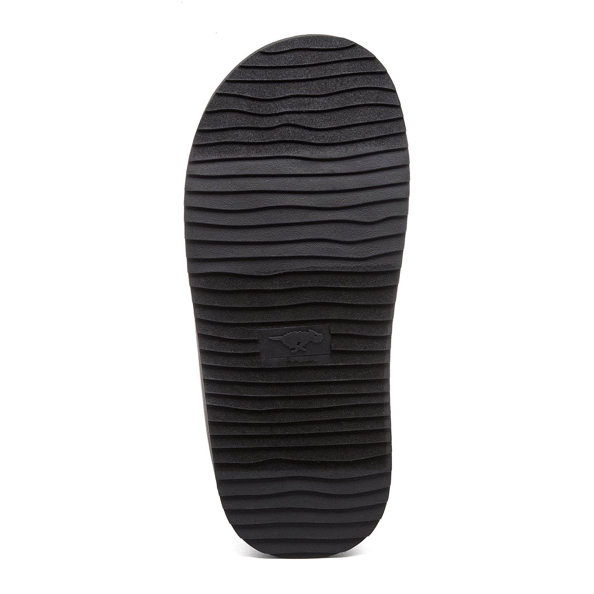 Ryder Black Slipper Boots casual boot outsole view showing black tread pattern and Rocket Dog sole logo