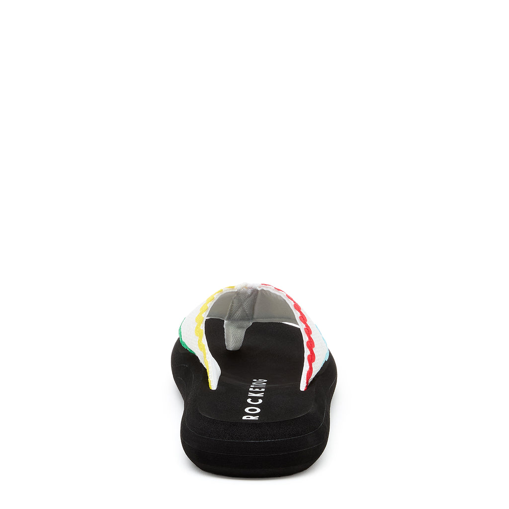 Back view of the Spotlight white waves flip flop