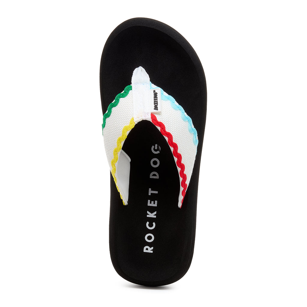 Top-down view of the Spotlight white waves flip flop