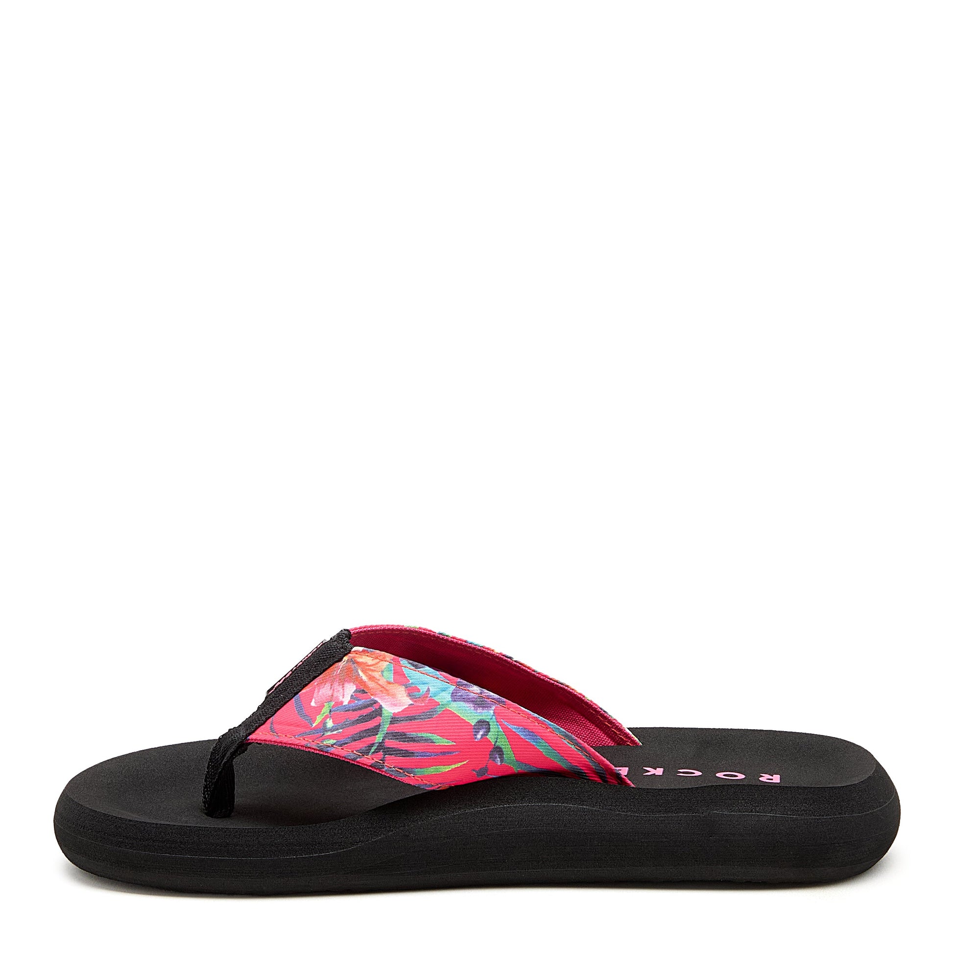 Spotlight Pink Tropix Flip Flops | Black EVA sole | Women's flip-flop | Rocket Dog