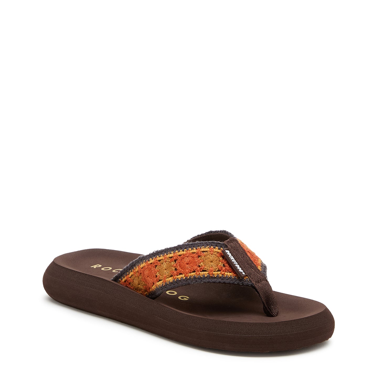 Spotlight Embroidered Brown Flip-Flops